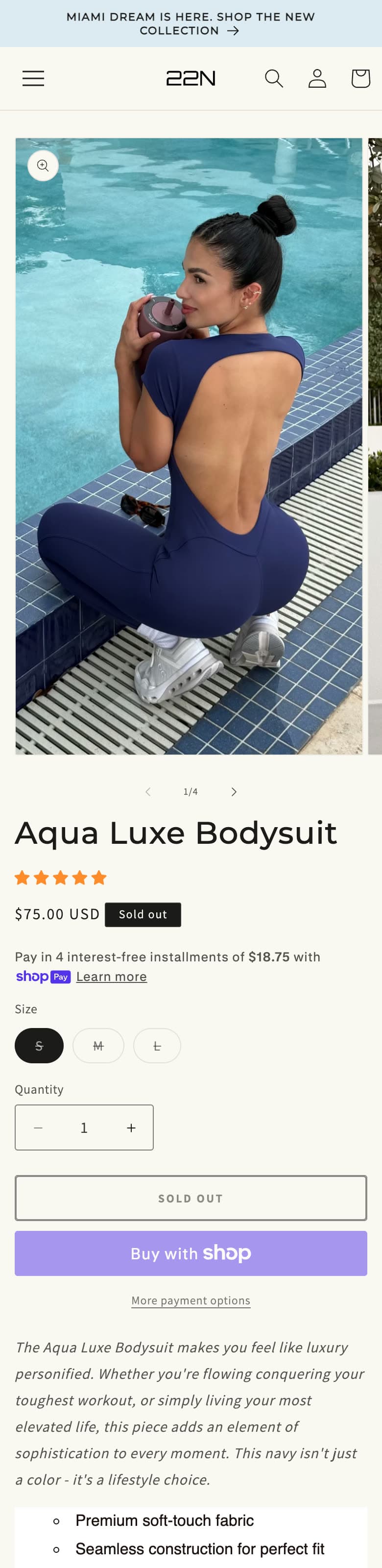 22 natiON mobile storefront — product page