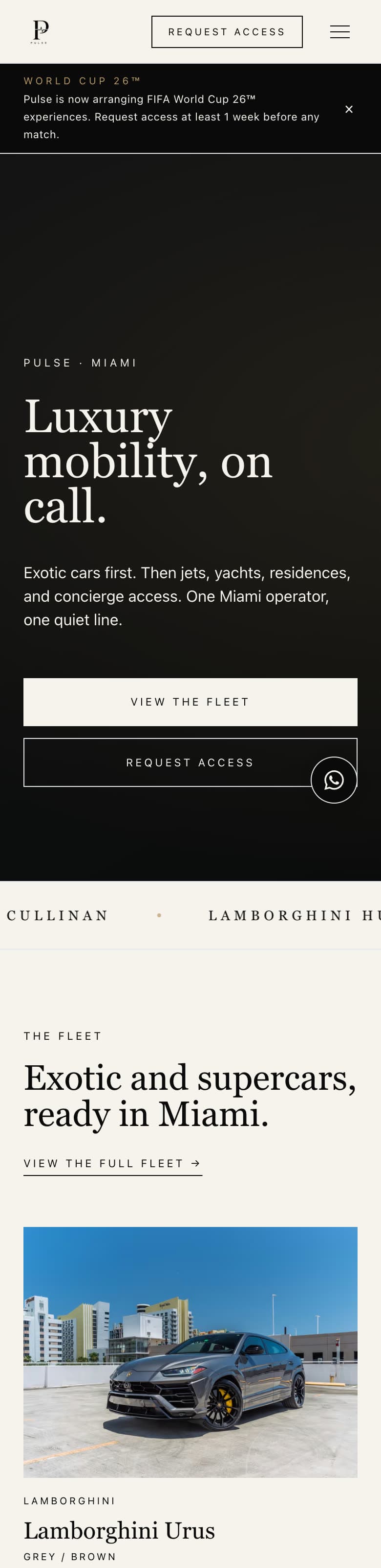 Pulse mobile website — home