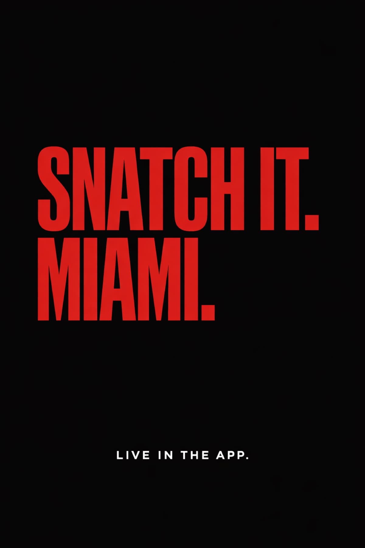 Snatch It poster — Miami, live in the app