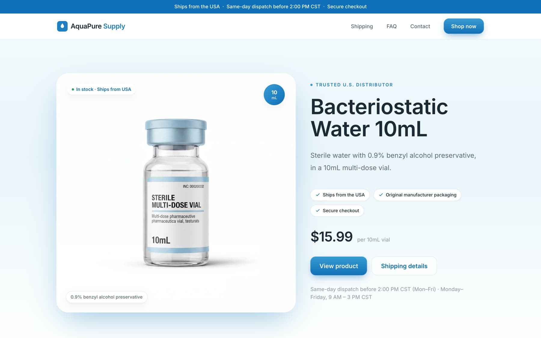 Aqua Pure Supply — E-commerce · WordPress